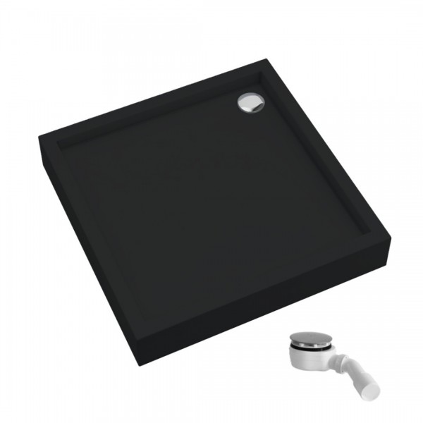 Schedpol Favory Plus brodzik kwadratowy 90x90 cm czarny mat 3ST.F1K-9090/C/MG