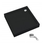 Schedpol Favory Plus brodzik kwadratowy 90x90 cm czarny mat 3ST.F1K-9090/C/MG