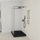 Schedpol Favory Plus brodzik kwadratowy 90x90 cm czarny mat 3ST.F1K-9090/C/MG