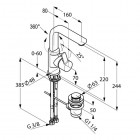 Kludi Zenta bateria umywalkowa wysoka obrotowa wylewka