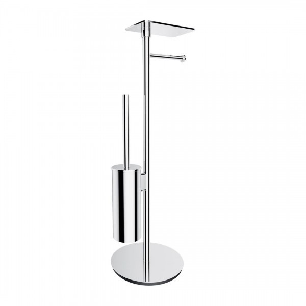 Omnires Modern Project stojak na papier + szczotka WC z półką chrom MP60820CR