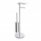 Omnires Modern Project stojak na papier + szczotka WC z półką chrom MP60820CR