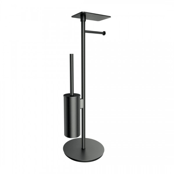 Omnires Modern Project stojak na papier + szczotka WC z półką grafit szczotkowany MP60820GR