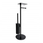 Omnires Modern Project stojak na papier + szczotka WC z półką czarny mat MP60820BL
