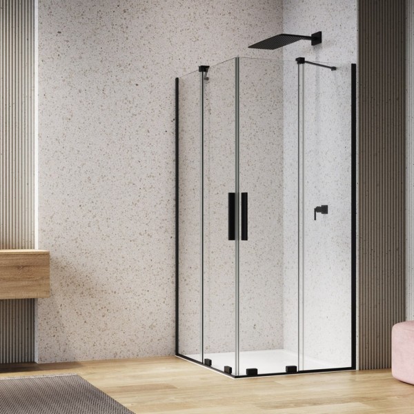 Sanswiss Amalia kabina prysznicowa prostokątna 80x90 cm prawa czarny mat 71486