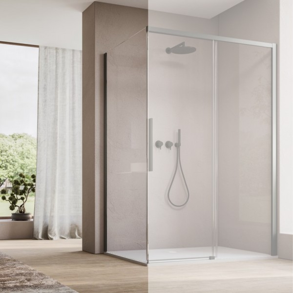 Sanswiss Oriana ścianka prysznicowa 80 cm boczna do drzwi gunmetal szczotkowany D36F10802607