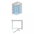 Ronal Annea kabina prysznicowa kwadratowa 75 cm prawa złoto szczotkowane 65937