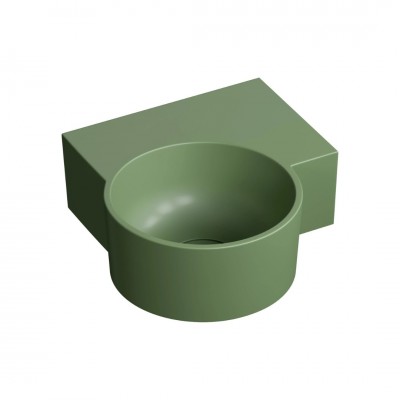 Omnires Ovo M+ umywalka ścienna-nablatowa 33x34 cm prawa zielony mat OVO335UWPOL