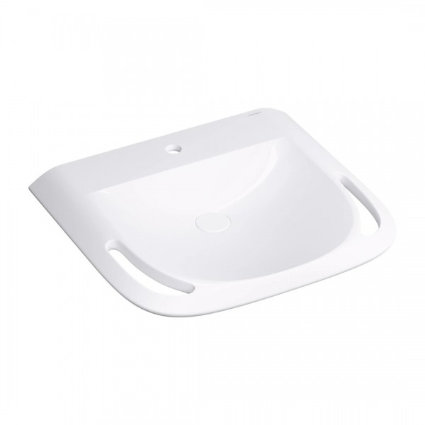 Omnires Hold M+ umywalka 60x55 cm prostokątna dla osób niepełnosprawnych biała HOLDUWBP