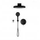 Oltens Rann zestaw wannowo-prysznicowy podtynkowy deszczownica 32 cm czarny mat 36075300