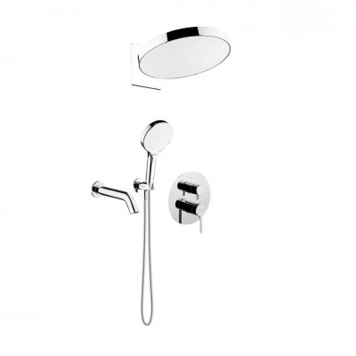 Oltens Rann zestaw wannowo-prysznicowy podtynkowy deszczownica 32 cm chrom 36075100