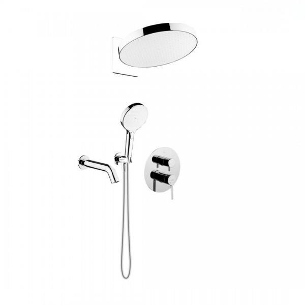 Oltens Rann zestaw wannowo-prysznicowy podtynkowy deszczownica 32 cm chrom 36075100