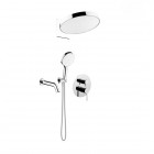 Oltens Rann zestaw wannowo-prysznicowy podtynkowy deszczownica 32 cm chrom 36075100
