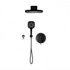 Oltens Rann zestaw wannowo-prysznicowy podtynkowy deszczownica 26 cm czarny mat 36079300
