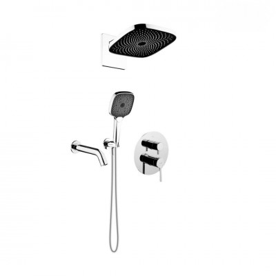 Oltens Rann zestaw wannowo-prysznicowy podtynkowy deszczownica 26 cm chrom 36079100