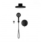 Oltens Rann zestaw wannowo-prysznicowy podtynkowy deszczownica 26 cm czarny mat 36074300