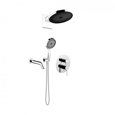 Oltens Rann zestaw wannowo-prysznicowy podtynkowy deszczownica 26 cm chrom 36074100