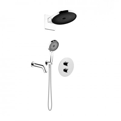 Oltens Katla zestaw wannowo-prysznicowy podtynkowy termostatyczny deszczownica 26 cm chrom 36065100
