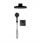 Oltens Onega zestaw prysznicowy termostatyczny podtynkowy deszczownica 32 cm czarny mat 36061300