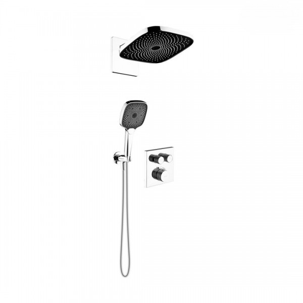 Oltens Onega zestaw prysznicowy termostatyczny podtynkowy deszczownica 26 cm chrom 36060100