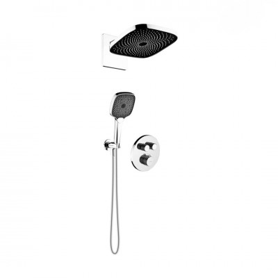 Oltens Onega zestaw prysznicowy termostatyczny podtynkowy deszczownica 26 cm chrom 36069100