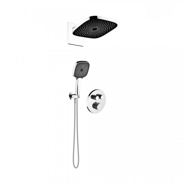 Oltens Onega zestaw prysznicowy termostatyczny podtynkowy deszczownica 26 cm chrom 36069100