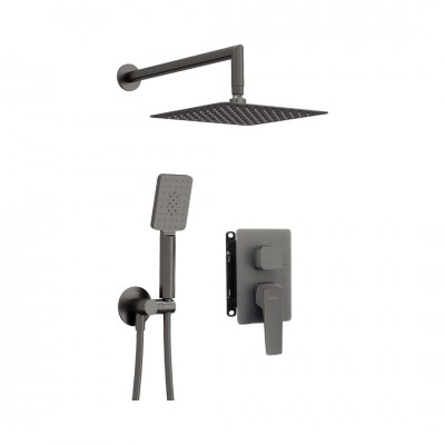 Deante Blur zestaw prysznicowy podtynkowy deszczownica 25 cm titanium BXYZDQLM