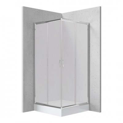 Deante Funkia kabina prysznicowa kwadratowa 80 cm z brodzikiem chrom KYCZ642K