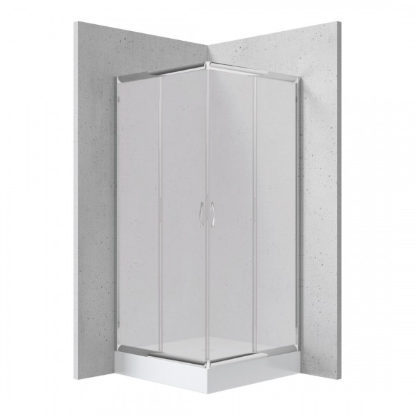 Deante Funkia kabina prysznicowa kwadratowa 80 cm z brodzikiem chrom KYCZ642K