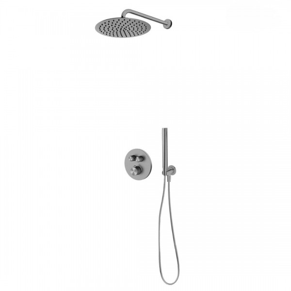 Oltens Onega zestaw prysznicowy termostatyczny podtynkowy deszczownica 30 cm grafit 36617400