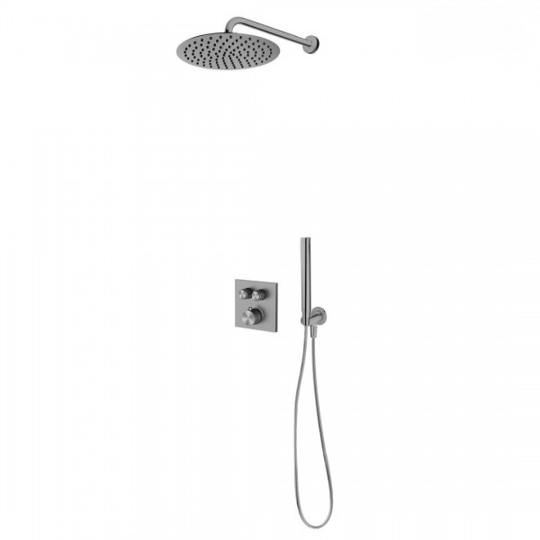 Oltens Onega zestaw prysznicowy termostatyczny podtynkowy deszczownica 30 cm grafit 36620400