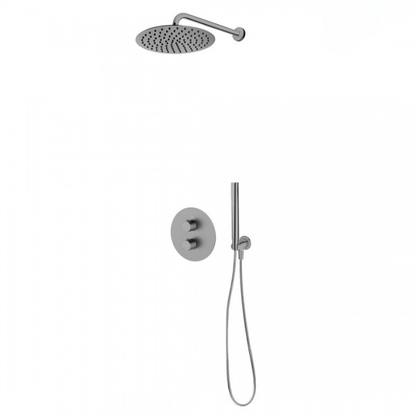 Oltens Katla zestaw prysznicowy podtynkowy termostatyczny deszczownica 30 cm grafit 36608400
