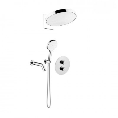 Oltens Katla zestaw wannowo-prysznicowy podtynkowy termostatyczny deszczownica 32 cm chrom 36067100