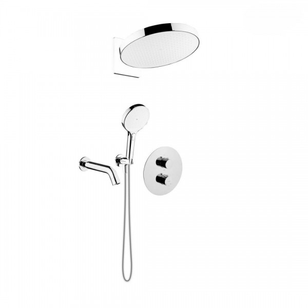 Oltens Katla zestaw wannowo-prysznicowy podtynkowy termostatyczny deszczownica 32 cm chrom 36067100