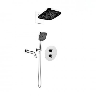 Oltens Katla zestaw wannowo-prysznicowy podtynkowy termostatyczny deszczownica 26 cm chrom 36066100