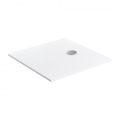 Omnires Aquapure M+ brodzik kwadratowy 80x80 cm konglomeratowy biały mat AQUAPURE80-KBM
