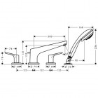 Hansgrohe Focus bateria wannowa 4-otworowa montaż na brzegu wanny
