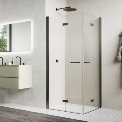 Sanswiss Solino kabina prysznicowa prostokątna 75x70 cm lewa gunmetal szczotkowany 72701