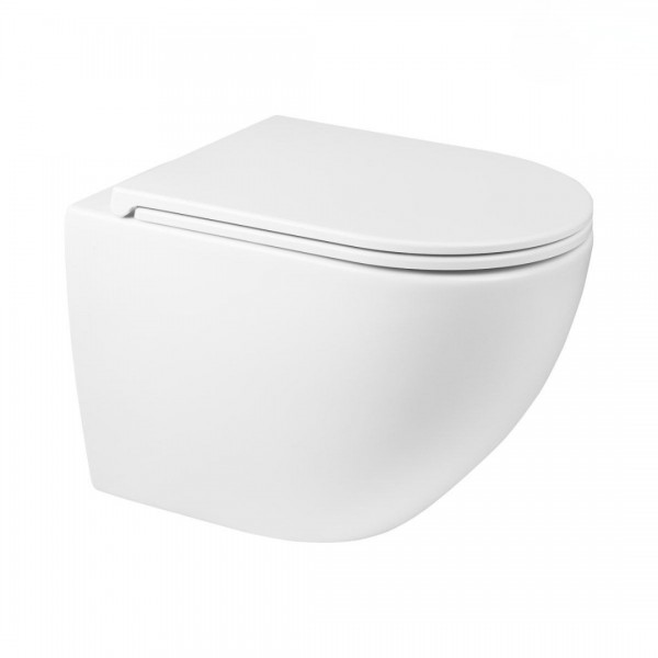 Oltens Hamnes OneForm Kort Stille PureRim miska WC wisząca z deską wolnoopadającą biała 42054000