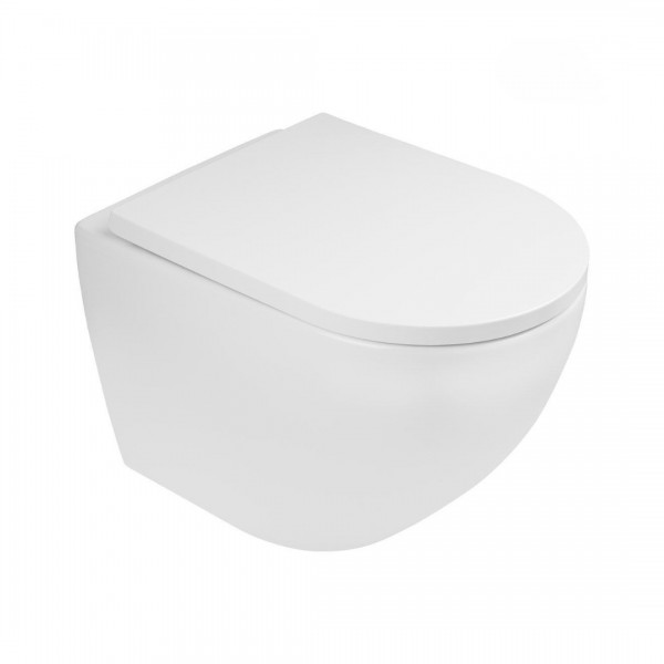 Oltens Hamnes OneForm Stille PureRim miska WC wisząca z deską wolnoopadającą spłukiwanie wirowe biała 42047000