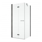 Sanswiss Solino kabina prysznicowa kwadratowa 70 cm lewa gunmetal szczotkowany 72884