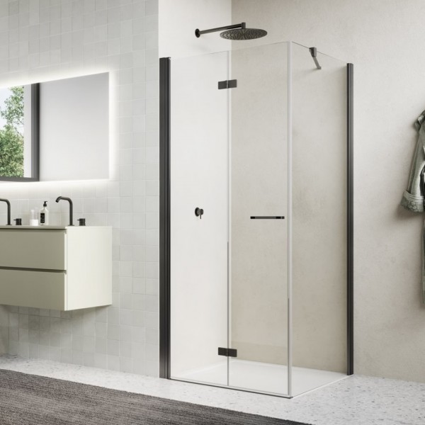 Sanswiss Solino kabina prysznicowa kwadratowa 70 cm lewa gunmetal szczotkowany 72884