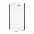 Sanswiss Solino kabina prysznicowa prostokątna 75x70 cm prawa gunmetal szczotkowany 72904