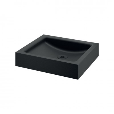 Delabie Unito umywalka 39,5x40,5 cm ścienna stal nierdzewna czarny mat 120830BK