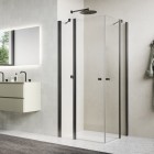 Sanswiss Solino kabina prysznicowa prostokątna 80x75 cm gunmetal szczotkowany 73097