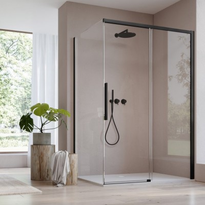 Sanswiss Oriana kabina prysznicowa prostokątna 120x80 cm czarny mat 73202