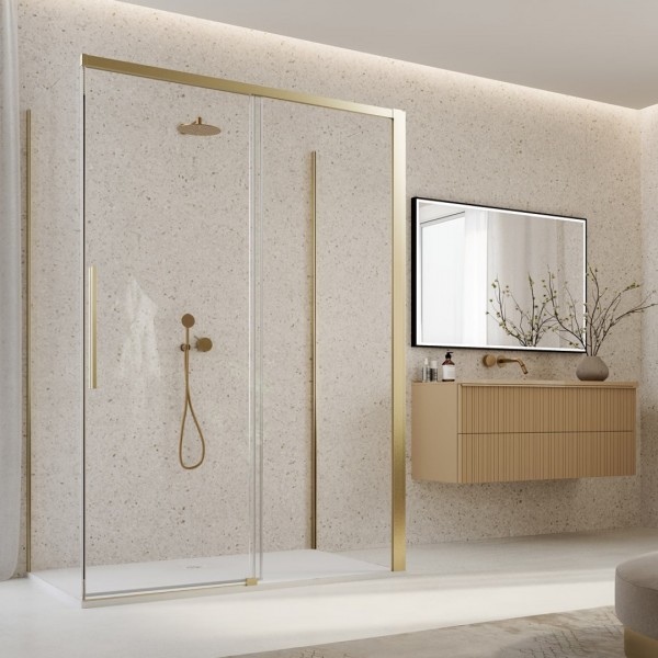 Sanswiss Oriana kabina prysznicowa prostokątna 120x80 cm złoto szczotkowane 73277