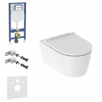 Geberit Duofix One zestaw WC podtynkowy 5w1 biały połysk KeraTeck 73401