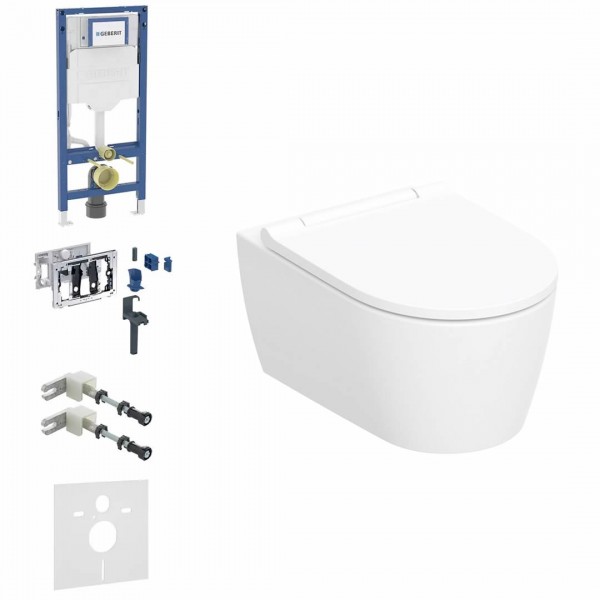 Geberit Duofix DuoFresh One zestaw WC podtynkowy 6w1 biały połysk KeraTeck 73403