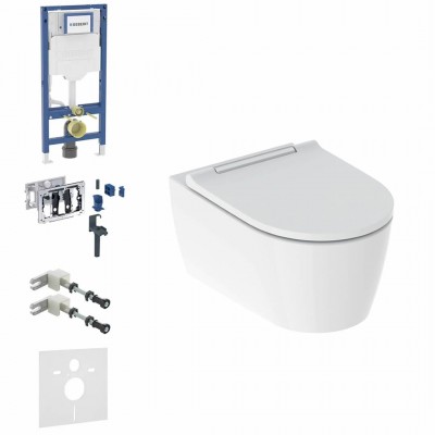 Geberit Duofix DuoFresh One zestaw WC podtynkowy 6w1 biały połysk KeraTeck 73404